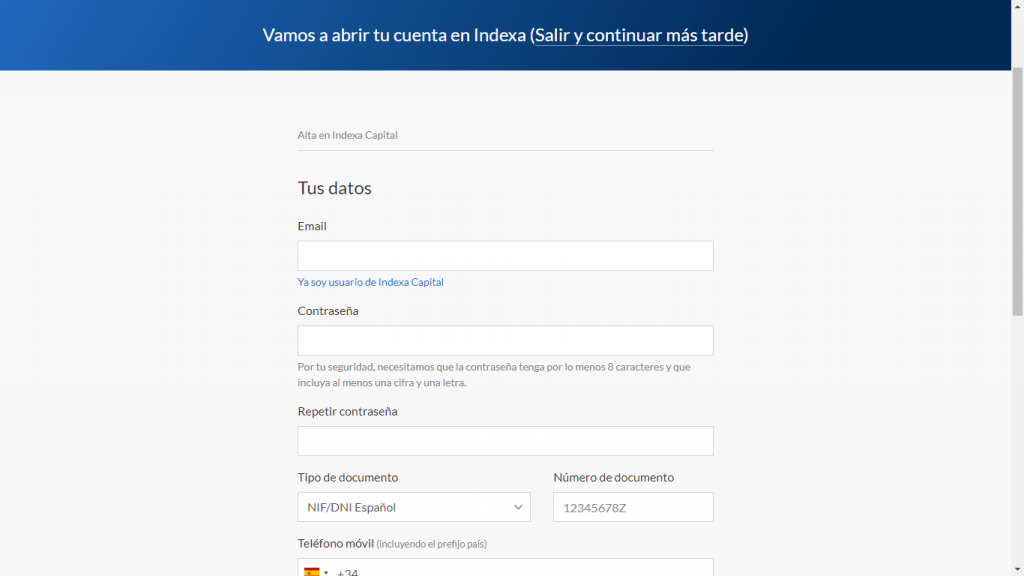 Indexa capital como abrir una cuenta