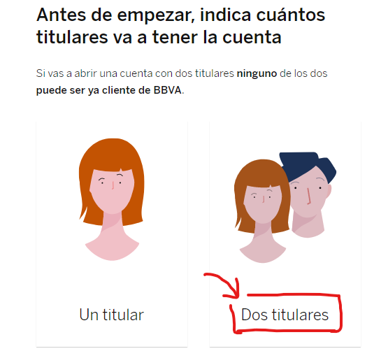 cuenta bbva para dos titulares