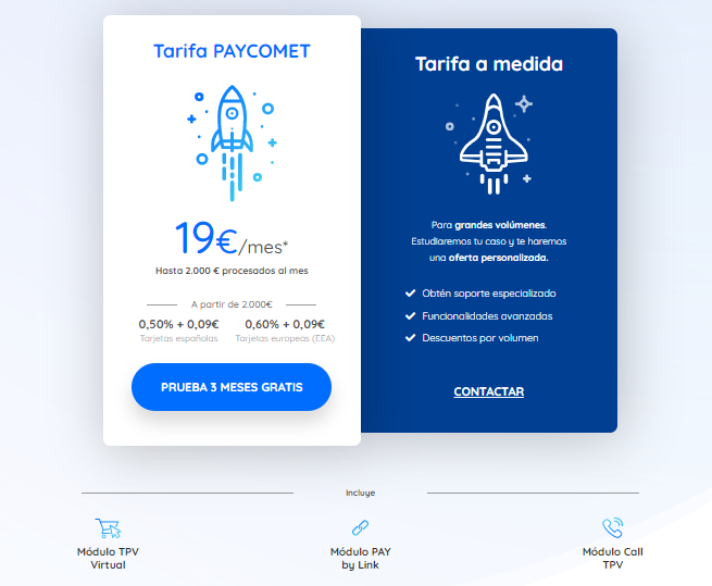 tarifas paycomet