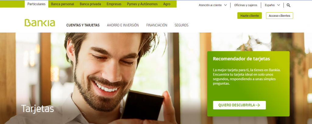 Bankia ofrece diferentes tipos de tarjetas de crédito y revolving. 