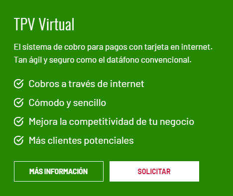 Características del TPV Virtual de Unicaja