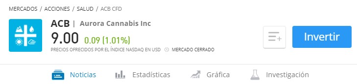 CFD de cannabis en eToro
