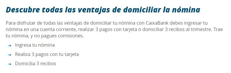 Condiciones de vinculación de CaixaBank