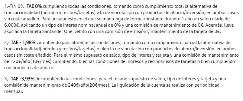Las comisiones del Santander oscilan entre los 120€ y los 240€ al año