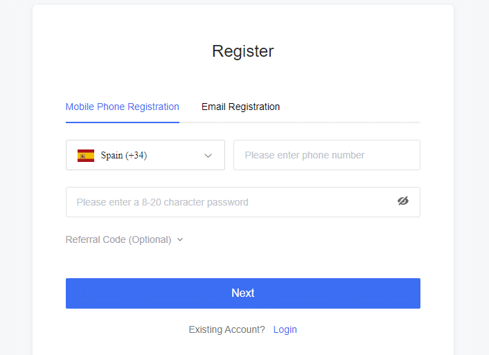 Proceso de Registro en Bingbon