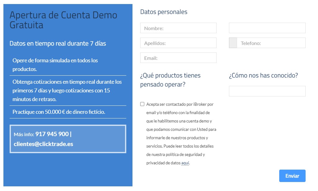 Cuenta demo ClickTrade