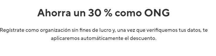 Soldo te aplica un 30% de descuento si eres una ONG o entidad sin ánimo de lucro