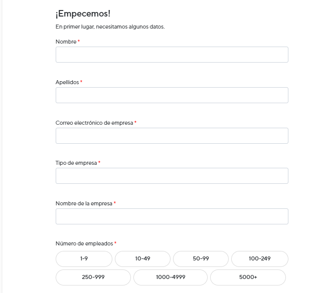 Formulario de registro en Soldo
