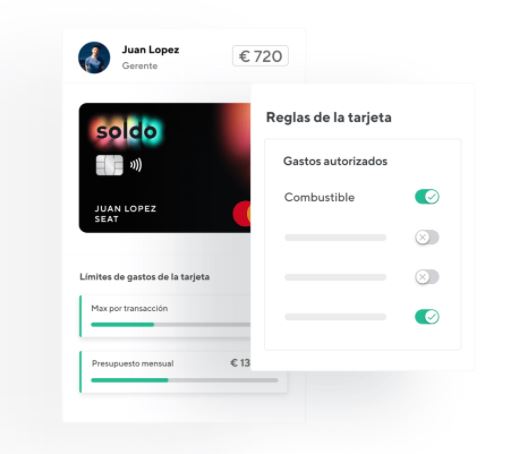 Con Soldo puedes personalizar el uso de las tarjetas prepago de tus empleados