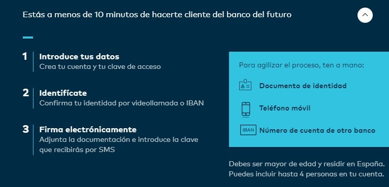 Pasos para abrir cuenta Openbank