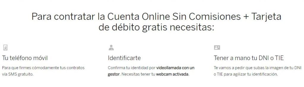 Pasos para contratar la Cuenta Online del BBVA.