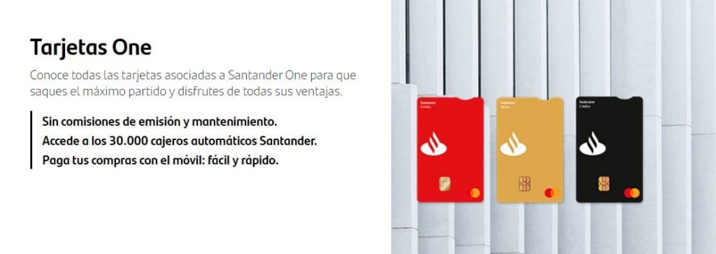 Tarjetas Santander One y sus beneficios