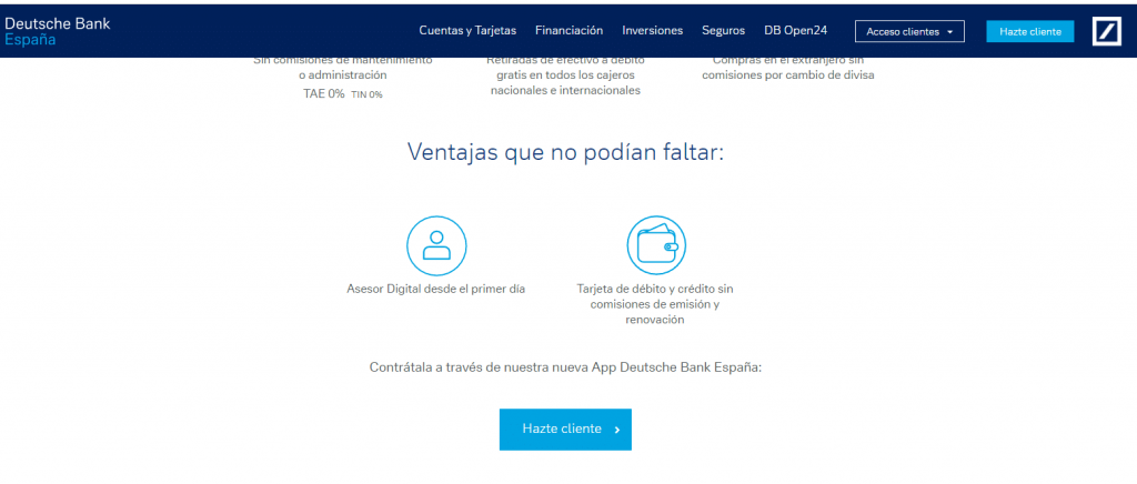 Cómo abrir una cuenta en el Deustche Bank: online y requisitos