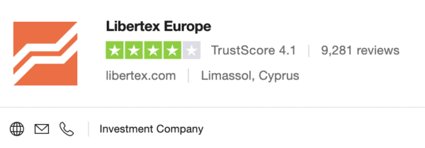 Captura de las valoraciones de usuarios de Libertex en Trustpilot