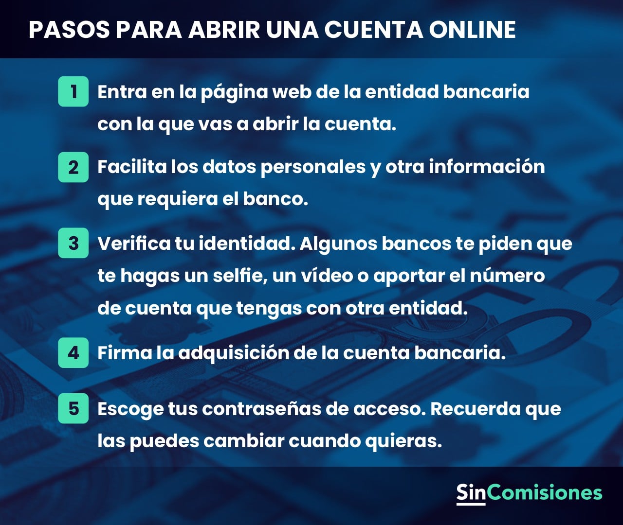 Pasos para abrir una cuenta online