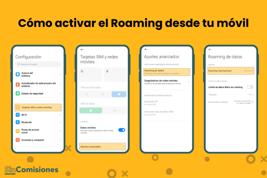 Paso a paso para activar el roaming desde un móvil