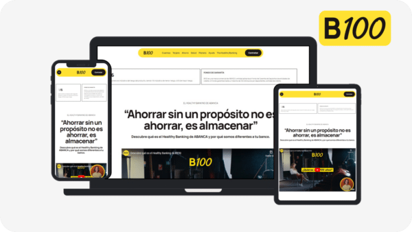 Pantallas de la app de B100