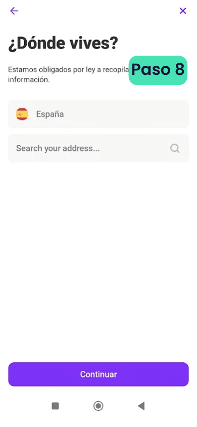 Sexto paso para abrir una cuenta online de Vivid