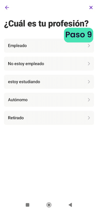 Séptimo paso para abrir una cuenta online de Vivid