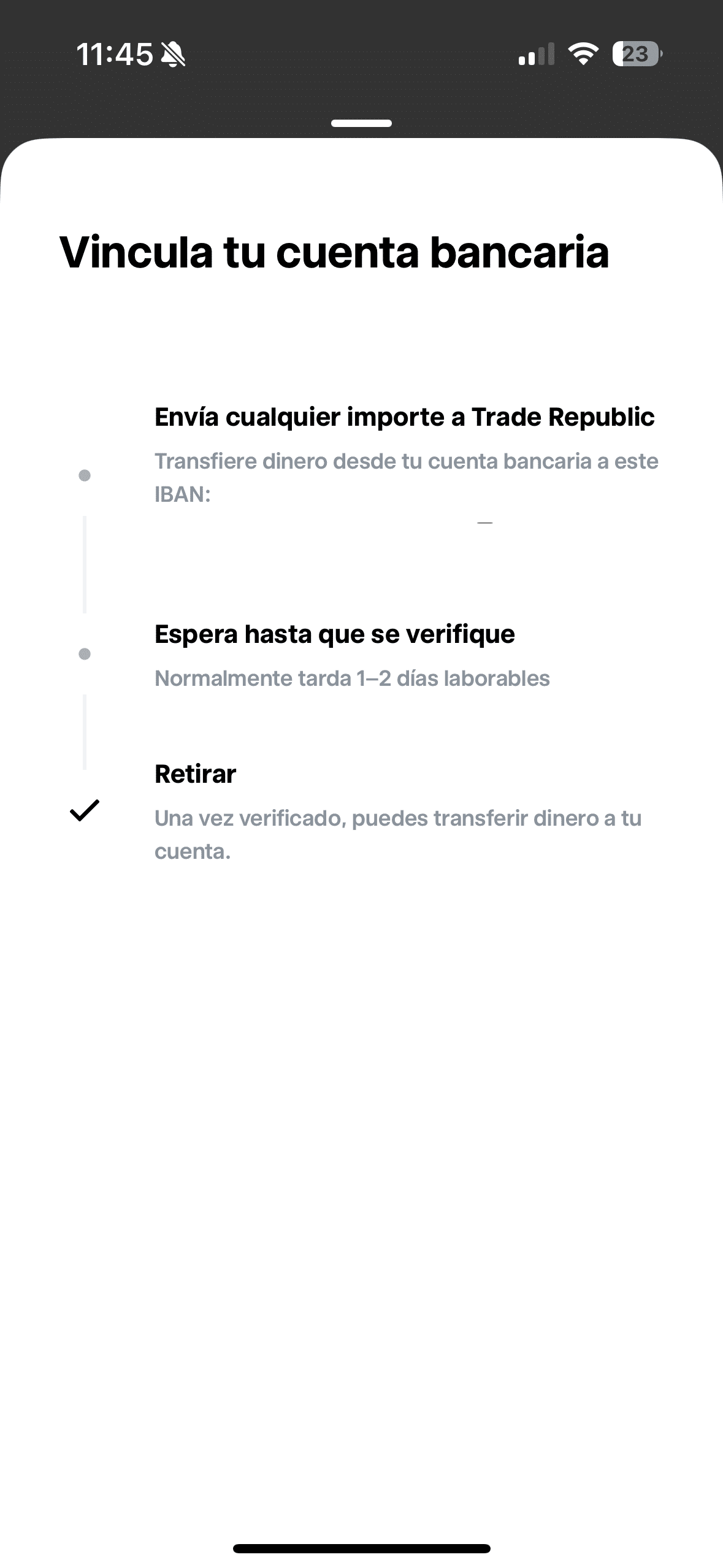 Capturas de pantalla de la aplicación de Trade Republic