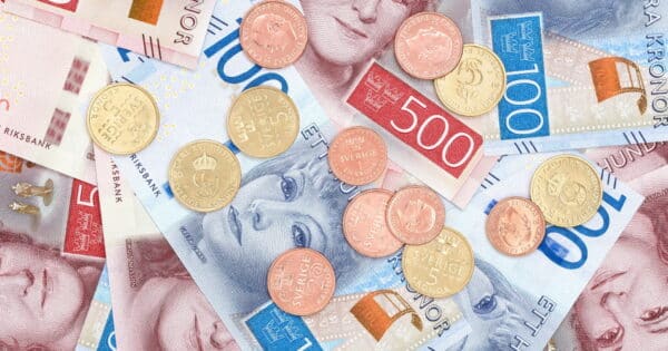 Monedas y billetes en Suecia