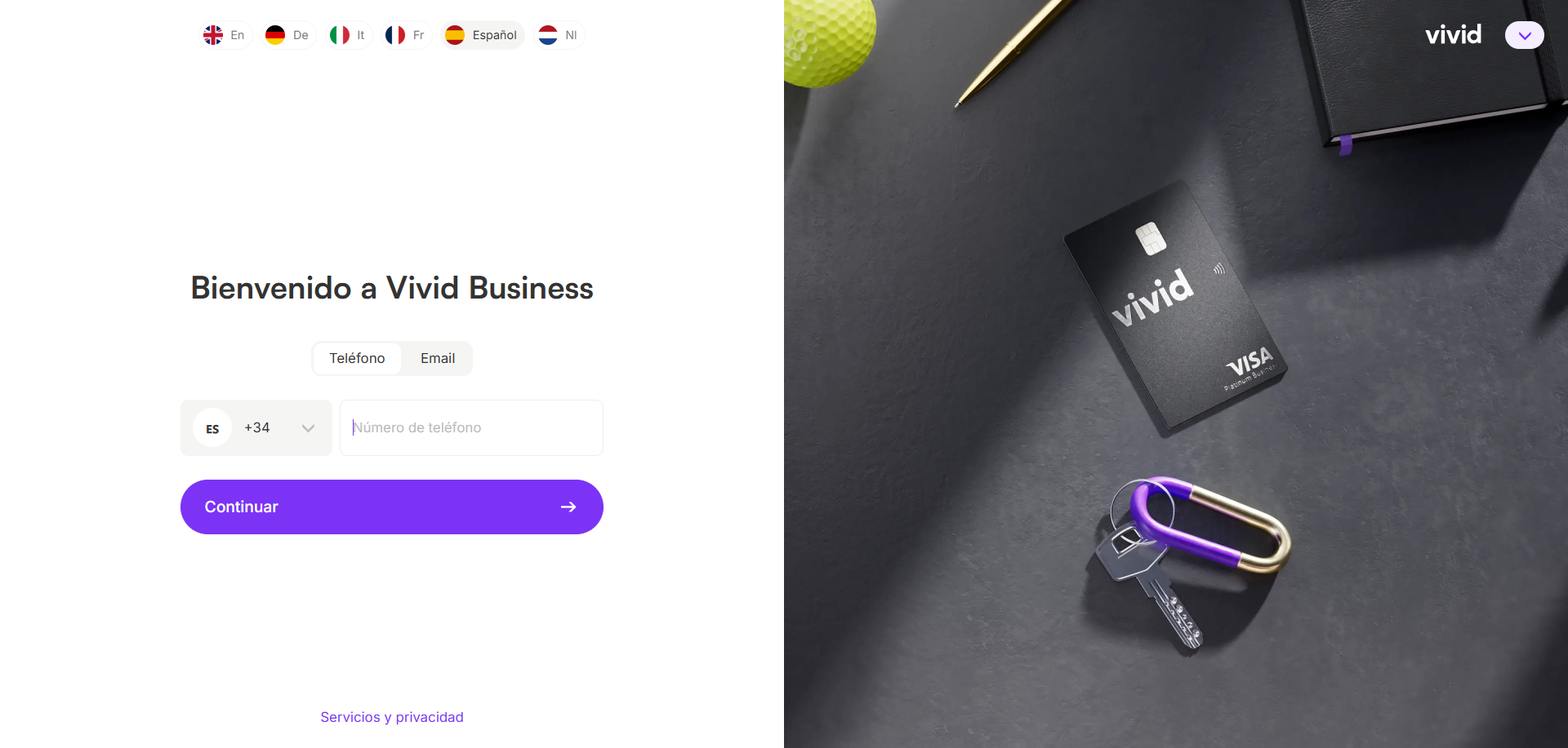 Cómo abrir una cuenta en Vivid Business