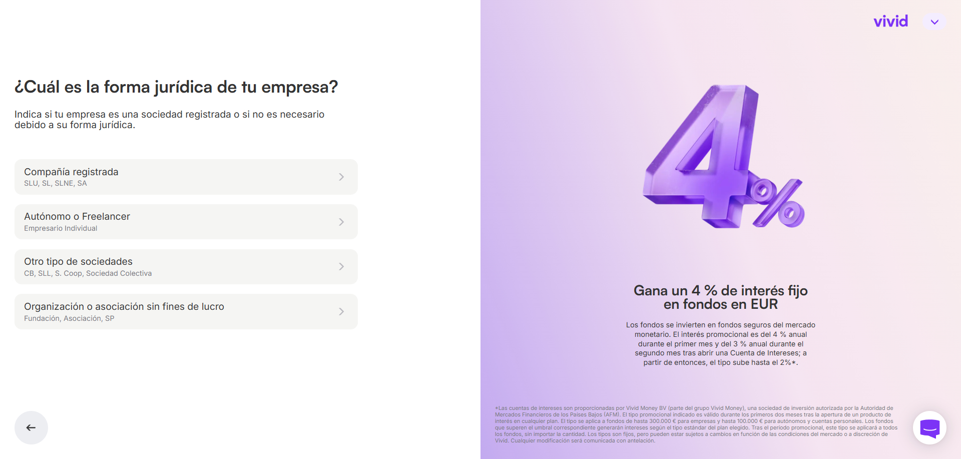 Cómo abrir una cuenta en Vivid Business