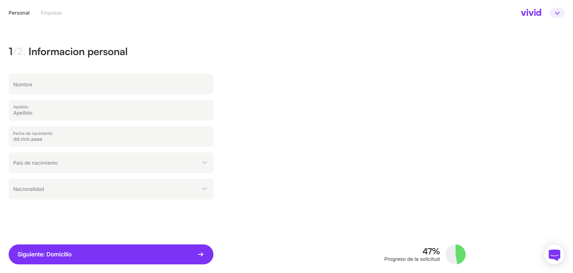 Cómo abrir una cuenta en Vivid Business
