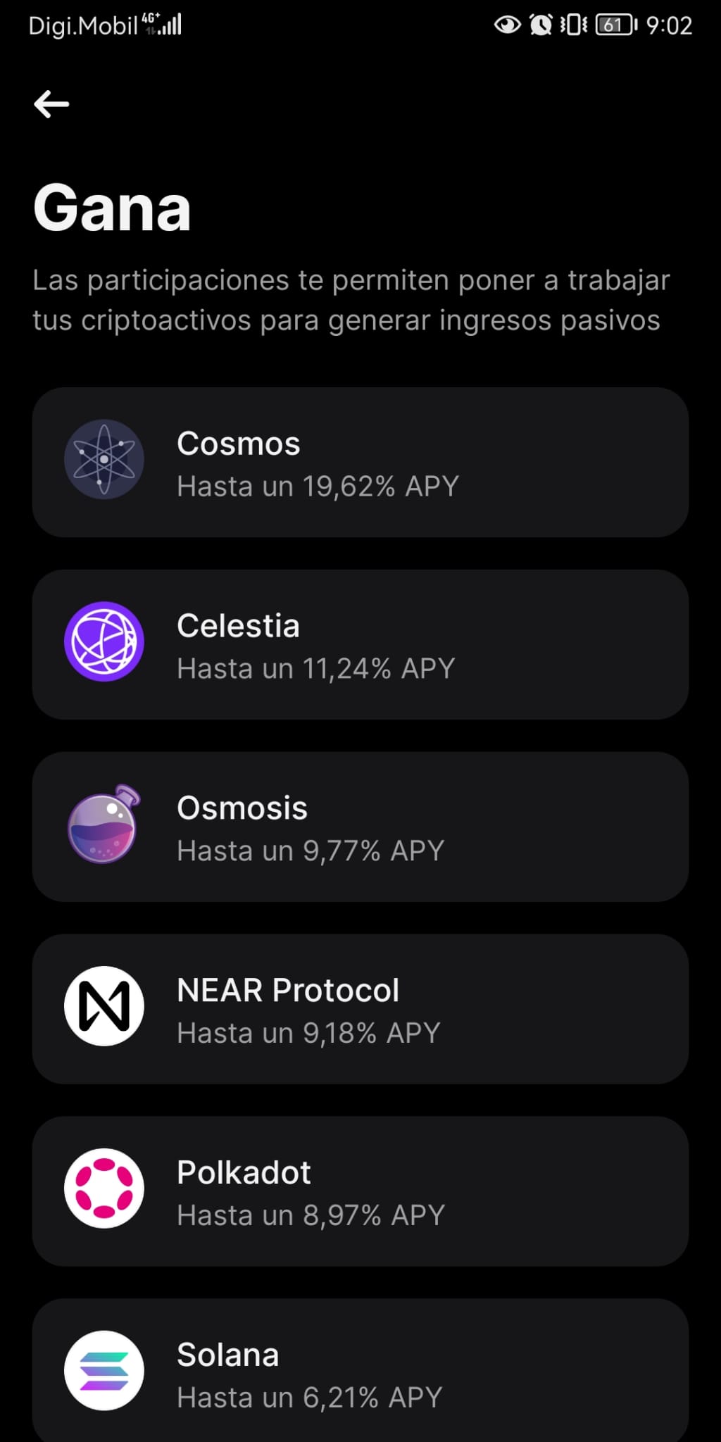 Staking de criptomonedas en la app de Revolut