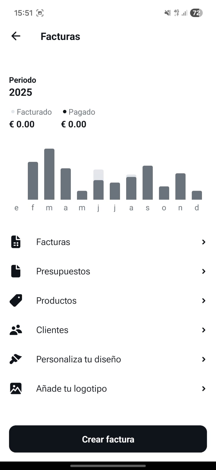 Gestión de facturas en la app de SumUp